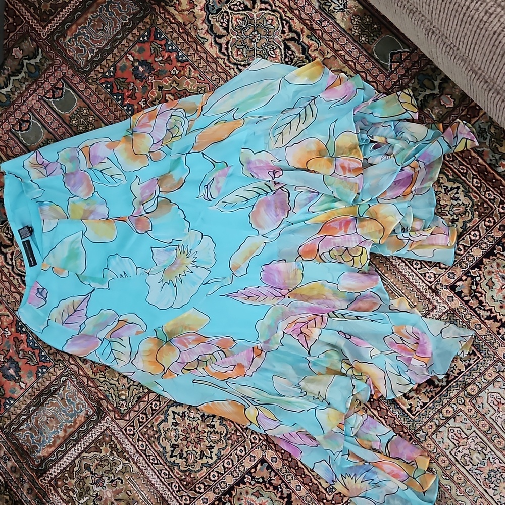 Dana Buchman Silk Floral Skirt